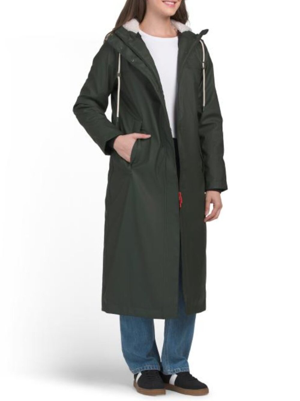 HUNTER Hunter Green Rubberized Longline Padded Coat